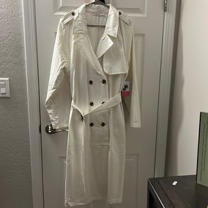 Double breasted plus size trench coat (white) size 2x